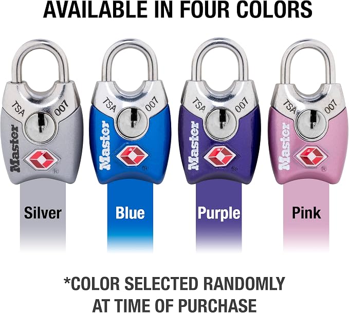 Master Lock 4689Q TSA Approved Luggage Lock, 4 Pack, Colors May Vary - Image 5