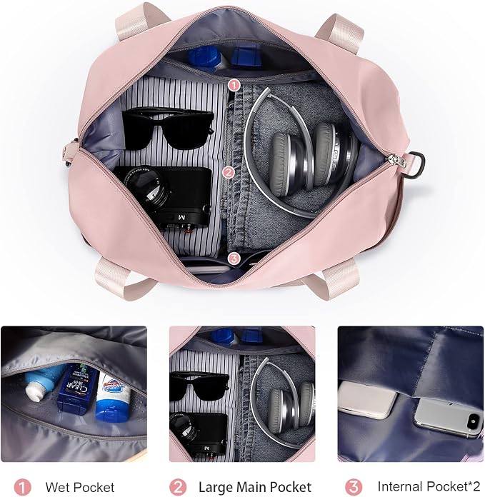 Travel Duffel Bag, Sports Tote Gym Bag, Shoulder Weekender Overnight Bag for Women - Image 6