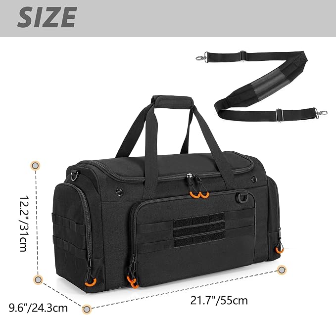DSLEAF Tactical Sneaker Duffle Bag, Sneaker Travel Bag for 4 Pairs of Shoes | Multiple Pockets, Detachable Shoulder Strap and TSA Carry-on Approved Size - Image 6