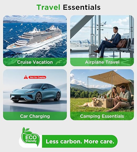 Travel Essentials for Apple Watch Charger,iPhone Charger,3 in 2 Type C/Lightning/Magnetic Travel Charging Cable,Portable Multi Charging Cable for Apple Watch, iPhone 17‑11,Samsung S26,Car,Camera–4ft - Image 3