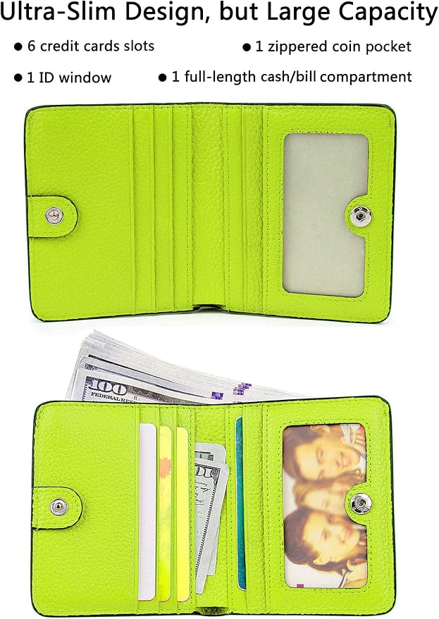 Small Leather Wallet for Women, Ladies Credit Card Holder RFID Blocking Women's Mini Bifold Pocket Purse - Image 2