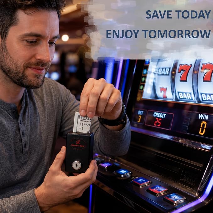 Winners Bank Gift for Gambler Portable Pocket Safe for Casino Winnings with 2 Keys Metal Money Box Take Your Winnings Home - Image 7