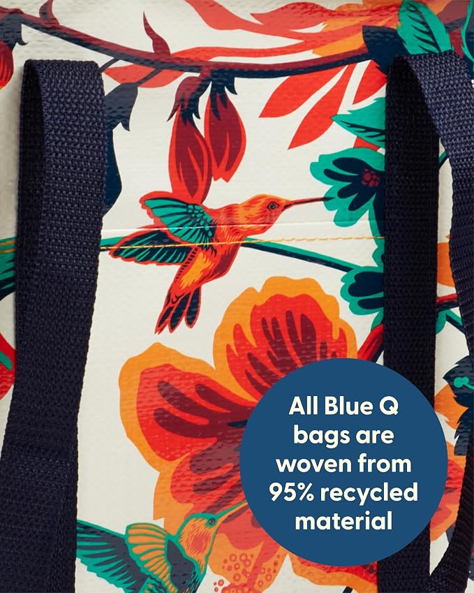 Blue Q Reusable Shoulder Tote Bag – Carry Everywhere Bag with a Hefty Zipper, Durable, Fun Design, 95% Recycled Material - Image 3