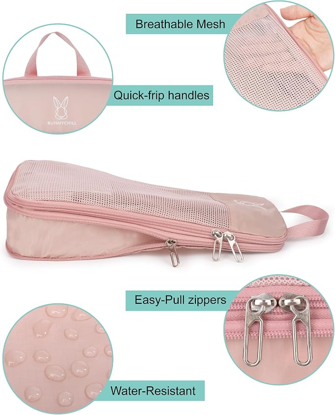 6/8 Set Space Saving Compression Packing Cubes Lightweight Packing Cube | Expandable Space-Saving Compression Cubes 6 Set Lightweight Travel Luggage Packing Cubes Organizer Essentials Smooth Zippers - Image 5
