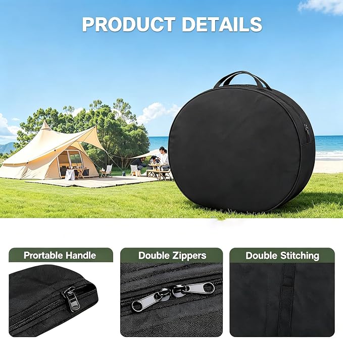 28" Round Cocktail Table Carry Bag, Heavy Duty 600D Oxford - Image 2