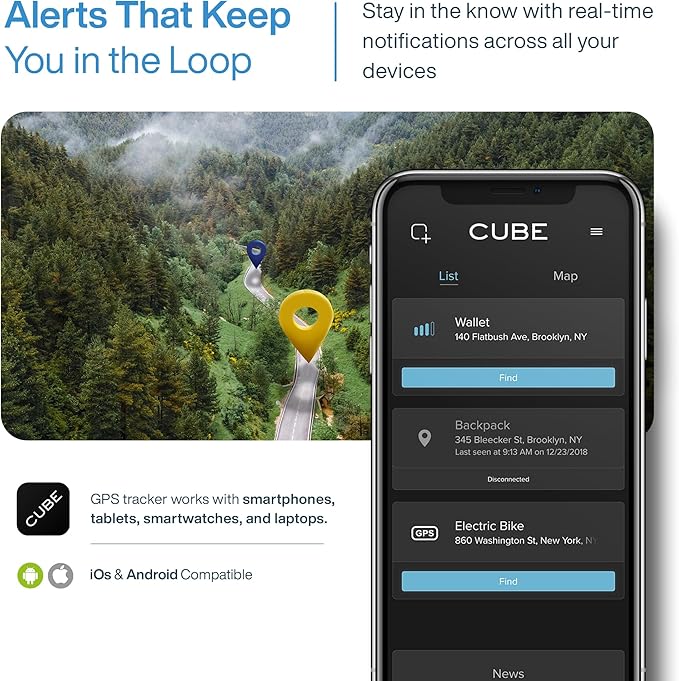 Cube GPS Tracker for Vehicles Assets Kids, Mini GPS Trackers for Dogs, Car Tracker Device: Real Time Worldwide Location SOS Pings Geo-Fencing + Rechargeable Battery Requires Subscription | IP67 Waterproof Mini GPS Tracker Device with Movement Alerts, G... - Image 3