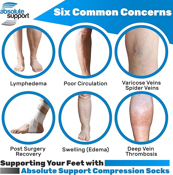 ABSOLUTE SUPPORT Cotton Knee High Compression Hose 20-30mmHg | Made in USA opaque dress socks, men & women, for varicose veins, circulation, swelling, pregnancy, leg pain, travel, A105 - Image 7
