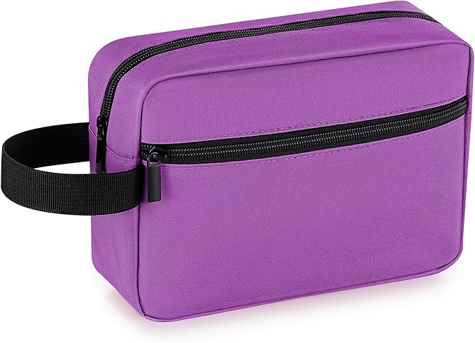 Elviros Travel Toiletry Bag for Women and Men,Lightweight Makeup Bag Hanging Dopp Kit with Shaving Compartment Cosmetic Organizer Small Tool Bag Travel Essentials Gift for Women(Grape Purple) by Elviros