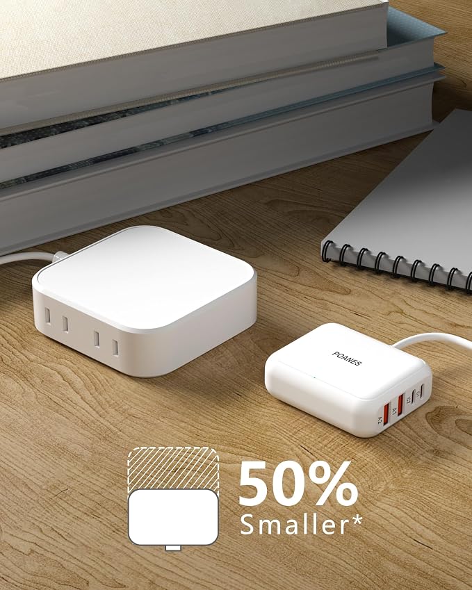 8-Port USB Charger, Multi-Port Travel USB C Charger, Mini Charging Station with USB C and A Ports, Charging Station Block for Traveling, Camping Compatible with Phone, Earbud (Grayish White) - Image 5