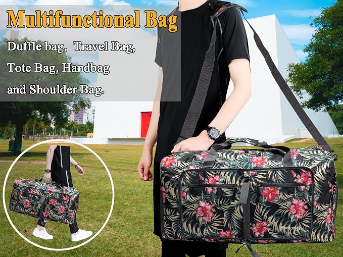 Woogwin Travel Duffel Bag Large Foldable Waterproof Overnight Bag for Beach Swim Bags Pool Sports Gym - Image 6