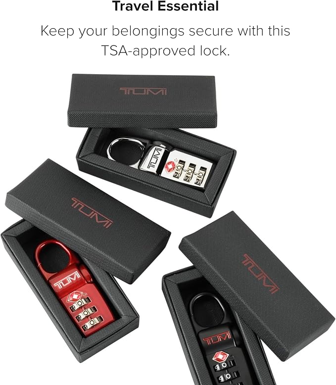 TUMI - TSA Lock Box - Combination Lock for Luggage & Backpack - TSA-Approved Locks - Travel Security Accessories - Set of 3 - Black/Silver/Red - Image 5