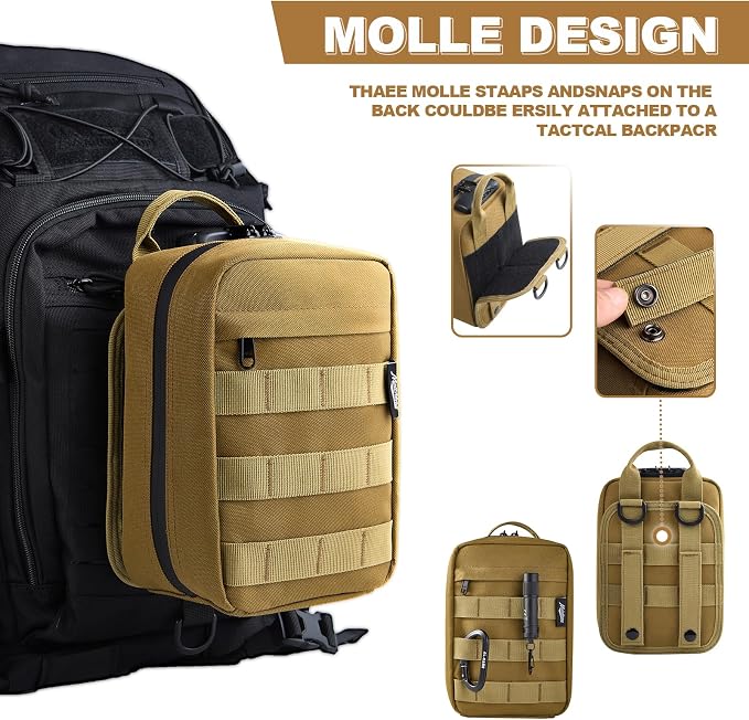 Storage Bag with Combination Lock Travel Medicine Lock Box Carbon Lined Tactical Molle Pouch Mini Money Organizer Container Case - Image 4