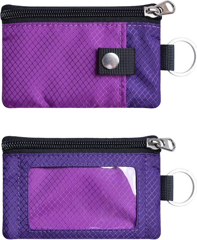 CHENSPRX Minimalist RFID Blocking Small Wallet with ID Window,WaterResistant Zip Id Case Wallet with Lanyard Keychain for Cards,Cash,Travel,Women,Men - Image 3