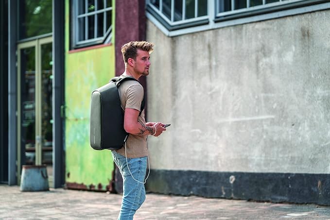 XDDesign Bobby Hero 16 Liter Anti Theft Laptop Backpack, Padded 15.6" Laptop Sleeve, Recycled Material, Water Repellent, USB Charging Port, Travel Carry on Flight Approved for Men&Women - Image 4