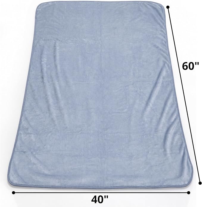 Travel Blanket Airplane, Soft 40" x 60" Flannel Travel Blanket, Lightweight Compact Blanket for Flights, Car Trips, Home & Office, Includes Carrying Pouch, Grey - Image 2