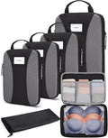 BAGSMART Compression Packing Cubes, 6 PCS Packing Cubes for Suitcases, Travel Bags Organizer for Luggage, Lightweight Packing Cube for Travel Essentials by BAGSMART