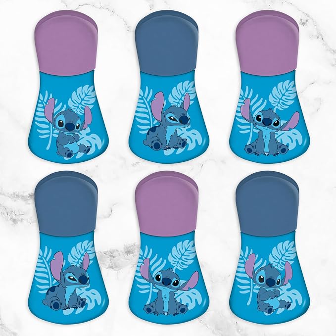 Disney Stitch Magnetic Chip Clips, Set of 6 | Airtight food storage bag clips for snack, cereal, and coffee bags, great for pantry and fridge, magnet displays kids artwork - Image 7