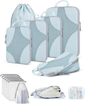 Bagsmart Compression Packing Cubes, Travel Bag Cruise Ship Essentials | Lightweight, Compressible Suitcase Organizer Set fit Standard Carry-On & Checked Luggage, 6 Set, 14 Set Washable Packing Bags by BAGSMART