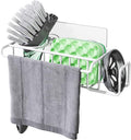 HapiRm Sponge Holder for Kitchen Sink, No Drill Kitchen Sink Caddy Organizer, Rustproof and Waterproof Dish Sponge Holder - White(8.65 * 3.54 * 2.36 in) by HapiRm
