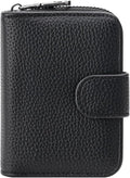 Credit Card Holder for Women Small Leather RFID Blocking Security Card Wallet with ID Window by FALANMULE
