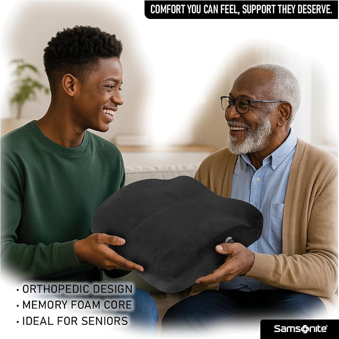 Samsonite Car Seat Cushion Curved Pillow - Butt Cushions for Office Chairs, Car Seat Back Support Pillow Tailbone Support Cushion - Image 9