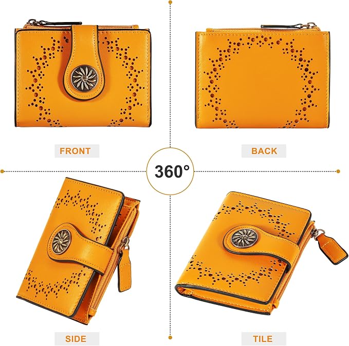 Tipmile Small Wallet for Women Bifold RFID Blocking Card Holder Leather Wallets with Zipper Coin Pocket - Image 9