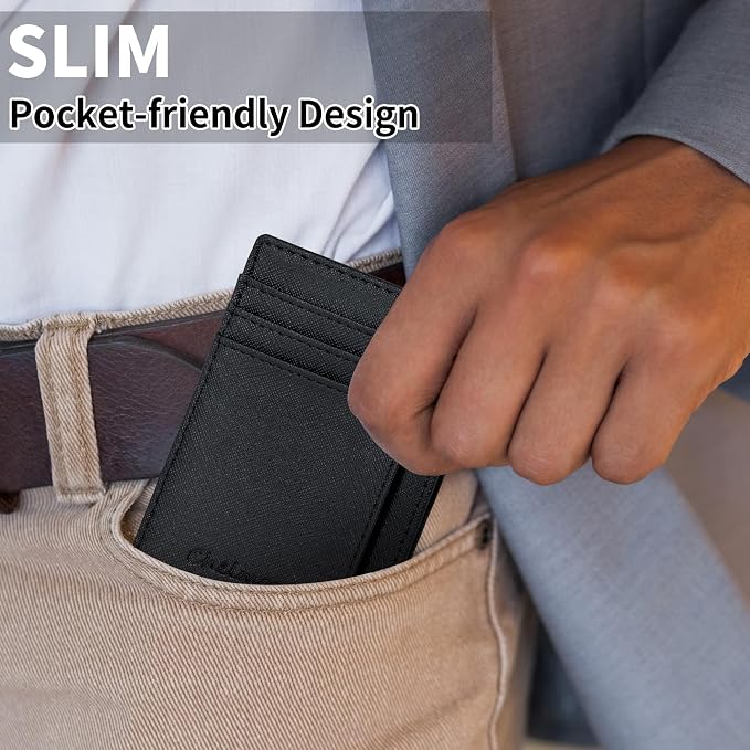 Chelmon Slim Wallet for Men, Minimalist Front Pocket RFID Blocking Credit Card Holder - Image 5