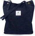 LHMTQVK Corduroy Tote Bags for Women, Large Capacity Tote Purse Reusable Grocery Shoulder Bag with Inner Pockets by LHMTQVK