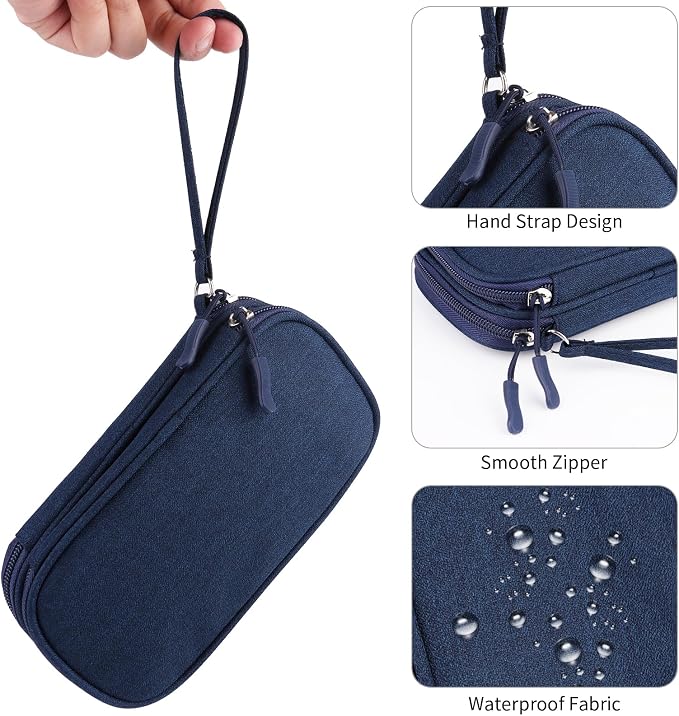Travel Cable Organizer Electronics Accessories Bag for Charger, Phone, memory card,Travel Gadget Bag-Blue - Image 4