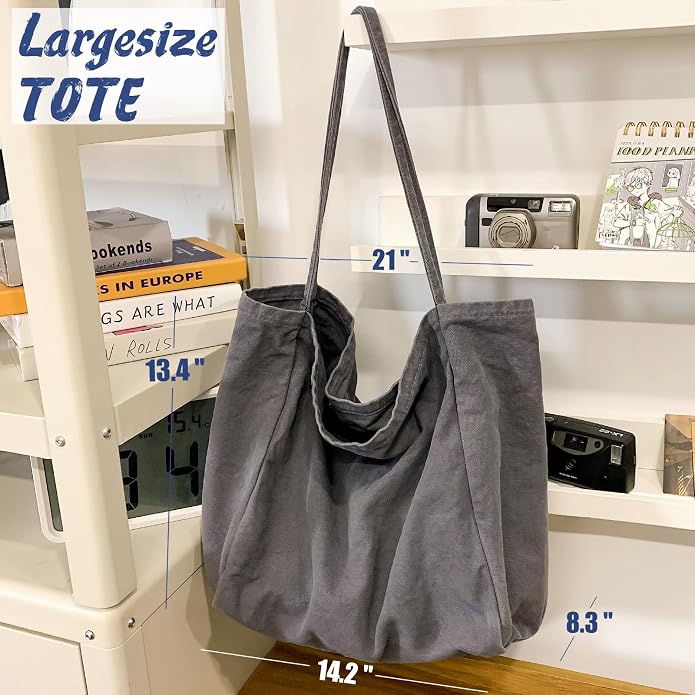 Canvas Tote Bag for Women Large Hobo Shoulder Bag for Work Travel Casual Message Bag Tote Purse handbags - Image 4