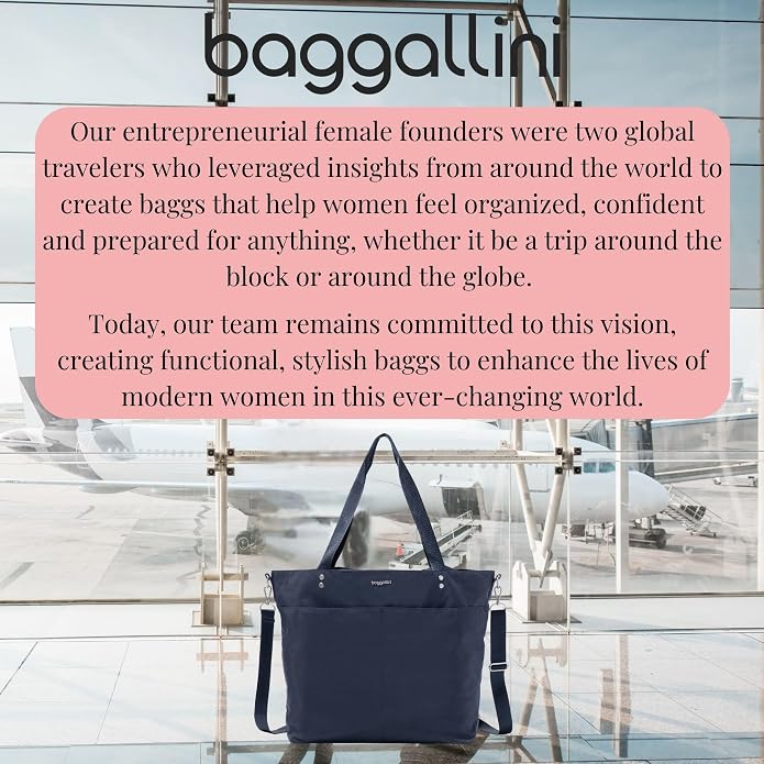 Baggallini Carryall Tote - Lightweight Nylon Zipper Top Weekender Travel Beach Bag w/Luggage Sleeve - Image 8