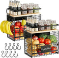 Magneitc Shelf for Fridge,Fruit Vegetable Potato & Onion Organizers Storage Basket Bins,Magnetic Spice Rack for Refrigerator & Kitchen Countertop,Pantry and Cabinet by Clothink