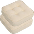 GOFORIT Chair Cushions Set of 2,Tufted Shredded Memory Foam Chair Pads, Non-Slip Seat Cushions with Removable Cover, 2 Pack,Beige by Unknown