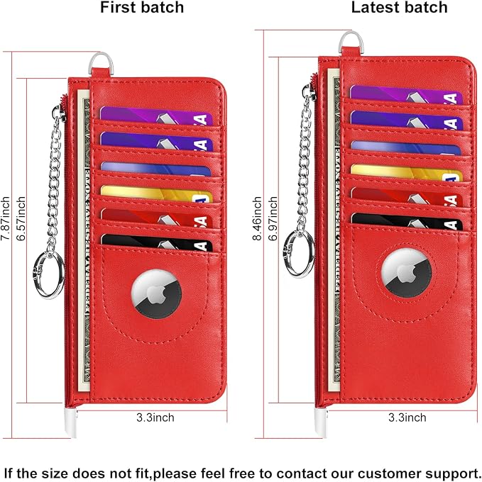 RFID Blocking Slim Credit Card Holder Wallet with Zipper Money Pocket & Keychain, Slim Airtag Wallet for Men Women - Image 2