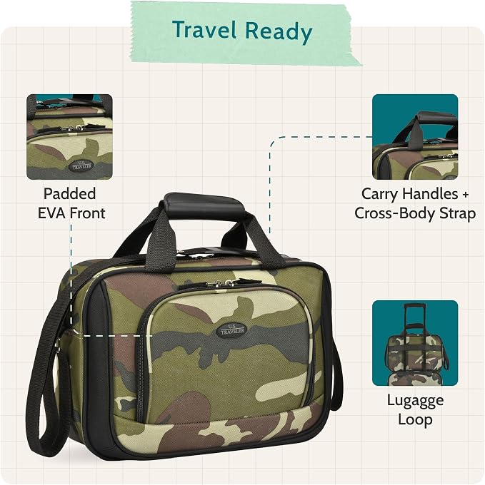 U.S. Traveler Rio 14" Travel Tote Bag, Lightweight 1200D Carry-On Bag for Women & Men - Image 4