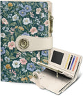 Flower Wallet Women RFID Bifold Passport Holder Credit Card Holder | 6.7" x 4.4" x 1.3" Travel billfold, Zipper Coin Pocket, PU Leather Clutch, Purse, ID Window, Pen Holder, Gift for Ladies Girl by Mavellin