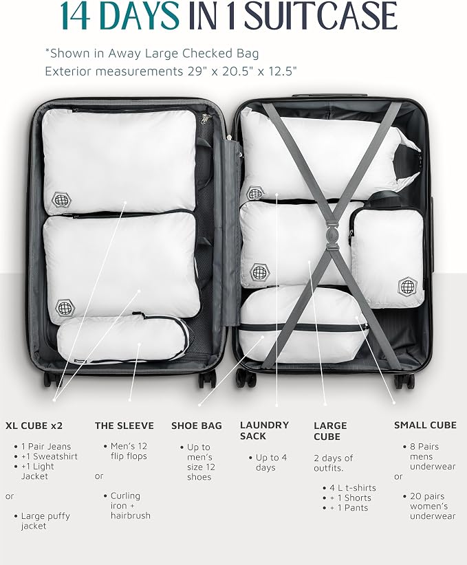 TRIPPED Travel Gear Large Compression Packing Cubes 7-Piece Set for Travel - Image 7