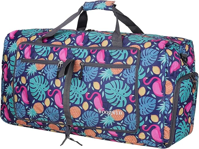 Woogwin Travel Duffel Bag Large Foldable Waterproof Overnight Bag for Beach Swim Bags Pool Sports Gym by woogwin