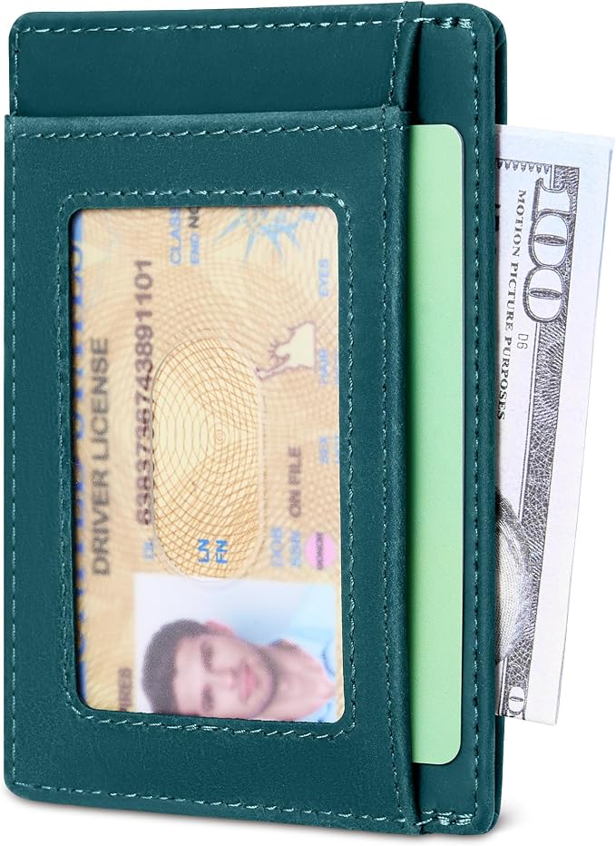 Travelambo 100% Genuine Leather Wallet for Men and Women, Slim Minimalist RFID Blocking Front Pocket Credit Card Holder with Gift Box - Image 9