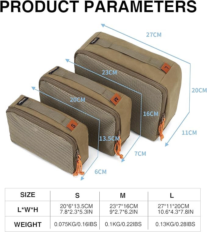 Mardingtop Packing Cubes for Travel, 3 Pack Cordura Tactical Luggage Organizer Bags Set for Outdoor Camping,Backpacking,Hiking - Image 2