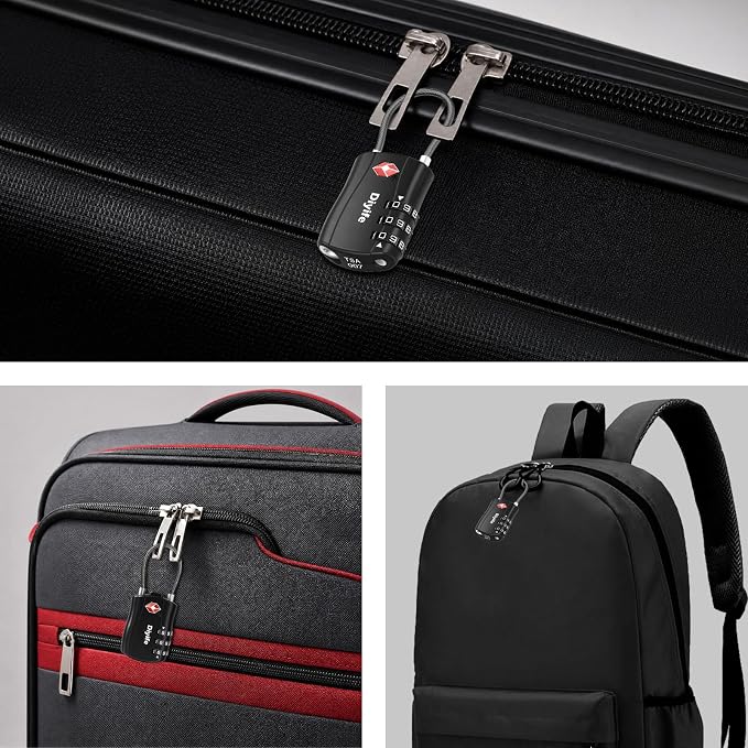 TSA Approved Luggage Locks, Diyife 2 Pack Combination Travel Cable Lock | 3-Digit Resettable Code Lock with Zinc Alloy Body for Suitcases Travel Backpack Bag Case Gym Locker, Black - Image 9