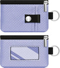 Minimalist RFID Blocking Small Wallet with ID Window,WaterResistant Zip Id Case Wallet with Lanyard Keychain for Cards,Cash,Travel,Women,Men (Lavender Purple) by CCUMI