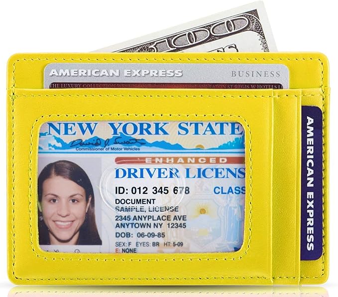 KALMORE Genuine Leather Front Pocket Slim Wallet Credit Card Holder with ID Window - Image 2