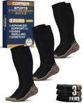 Pembrook 3 Pairs Copper Mens Compression Socks 20-30 mmHg, Running, Hiking, Athletic Cycling, Travel | Circulation Support by Pembrook