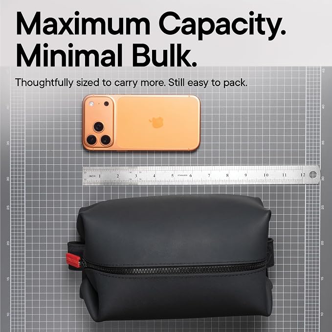 TOOLETRIES The Koby Dopp Kit Toiletry Bag – Original 10”x 6”x 6”, Charcoal | Compact silicone leak-resistant travel toiletry bag with a heavy-duty zipper that's easy to clean. - Image 11