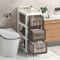Bathroom Storage with Drawers, 11.8" Wide Slim Cabinet with Wheels | Freestanding Narrow Cupboard, Small Cart for Small Space Kitchen Office Bedroom Under Desk, 29.5" Tall, 3-Drawer, Gray by ZHYOCOGY