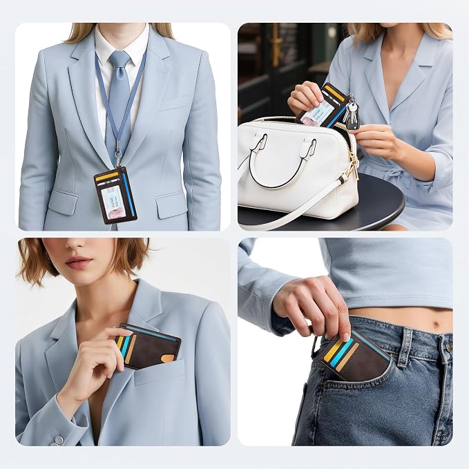 Mayski Slim Wallet, Credit Card Holder for Women, Minimalist Front Pocket RFID Blocking Card Cases, Small Wallet Women Men(CH Coffee) - Image 9