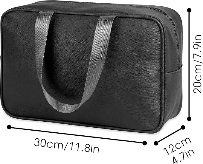 Full Size Toiletry Bag Women Large Cosmetic Bag Travel Makeup Bag Organizer Medicine Bag for Toiletries Essentials Accessories (Large, Black) - Image 6