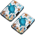 Mayski 2 Pack Credit Card Holder for Women RFID Blocking Wallet, Sea Turtle | Card Wallets for Women Small Mini Business Metal Accordion Aluminum Alloy Hard Case for Men by SLIMELEGANCEPERSONIFIED