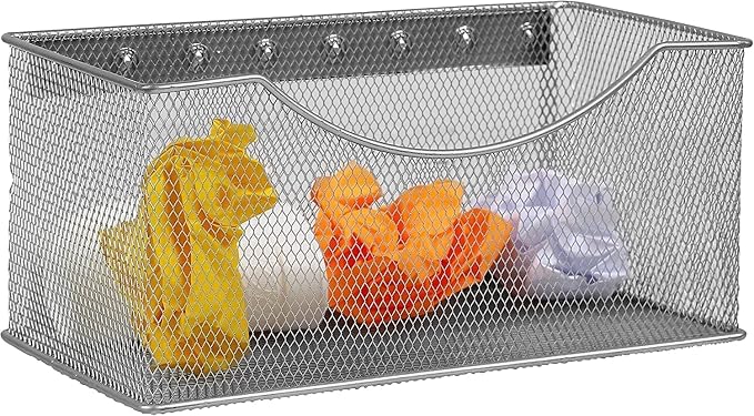 YBM HOME Mesh Magnetic Storage Basket Organizer with Extra Strong Magnets Holds Your Whiteboard and Locker Accessories, Perfect as Marker and Pencil Holder for Office, (16, White) - Image 3